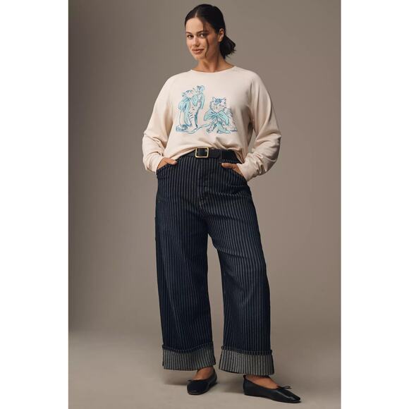 nwt ANTHROPOLOGIE MAEVE sz 2X Animal Friends Crew-Neck kittens sweatshirt - Picture 2 of 4